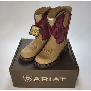Ariat Fatbaby Heritage 8" Boots Women's Size 7 B Burgundy Suede Leather Cowgirl